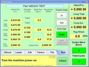 CNC Infeed Run Screenshot